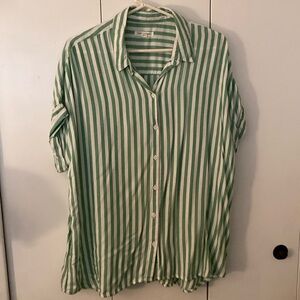 Beachlunchlounge green Striped Women's Top